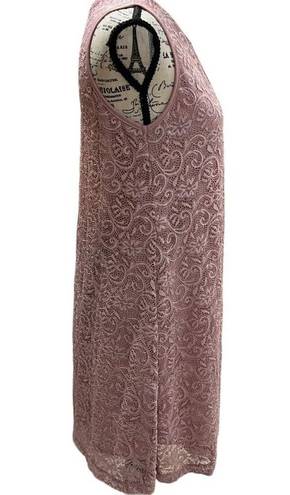 Liberty Love  Womens Medium Dress Mini Lace stretch blush pink bodycon sleeveless