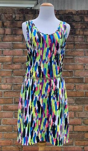 City Streets  80’s Paint Brushstroke Fitted Tank Dress XL HALLOWEEN