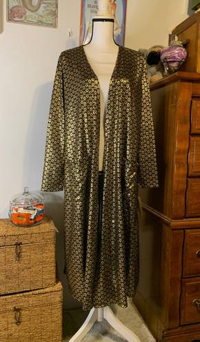 LuLaRoe Sarah Gold Black Duster