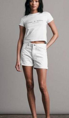 Rag and Bone  Rosa Mid-Rise Boyfriend 5" Short - Bright White Size 25