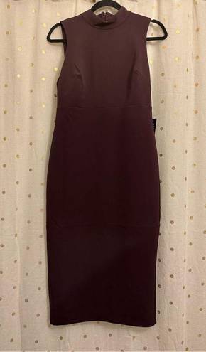 EXPRESS  Mock Neck Cap Sleeve Back Zipper Midi Sheath Dress - Small