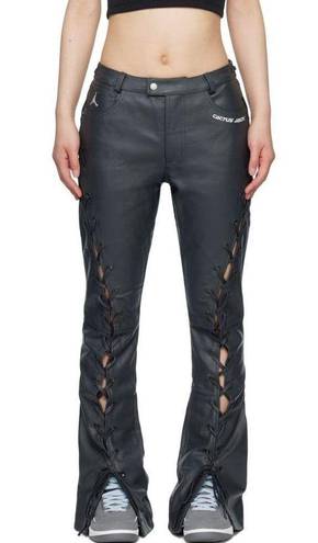 Nike Jordan  x Travis Scott Cactus Jack NWT 100% Leather Pants Bootcut Pants Sz 2