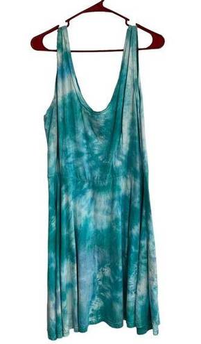 Krass&co Dharma Trading  Tie Dye Tunic Mini Dress Cover Up Size L 100% cotton Jersey