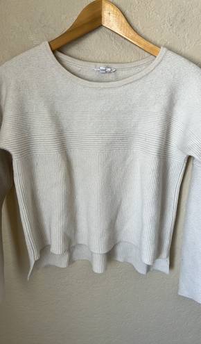 Helmut Lang Ivory Boxy Wool Blend Sweater