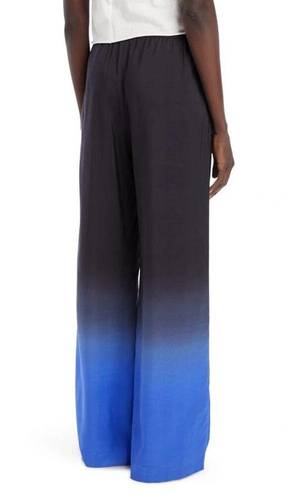 The Row  Avant Ombre Black Blue Relaxed Silk Shantung Pants Size XS