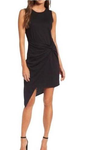 Chelsea28 Black Tie Front Twist Asymmetrical Dress Women Sleeveless