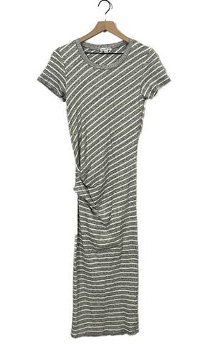 James Perse  Striped Tucked Maxi Dress - Gray/White - 1 (Small)