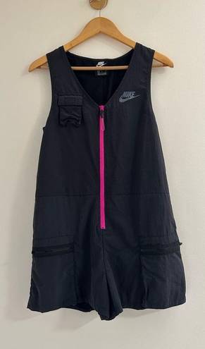 Nike Women’s Sportswear Icon Clash Romper Black Pink Zipper / Size S