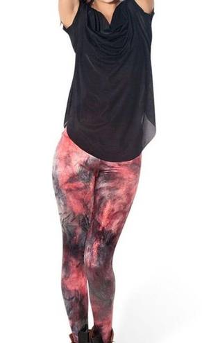 Blackmilk NWOT  Leggings Fairy Paint Red Black Brown Metallic Leggings