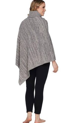 Barefoot Dreams Cozychic Point Dume Poncho Heather Gray 801 Turtleneck One Size