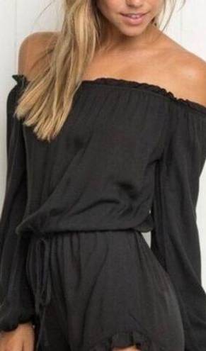 Brandy Melville  Black Gabriella Off The Shoulder Romper/Jumpsuit One Size