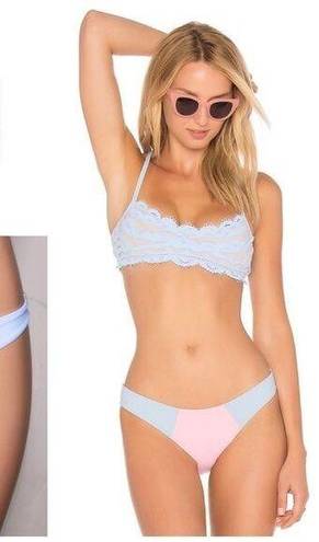 PilyQ New.  pink and blue color block full bottoms.  Medium