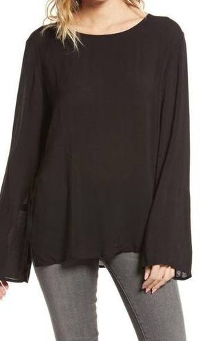 Treasure & Bond Treasure Bond Blouse Medium Soft Black Bell Long Sleeve Business Casual Top NWT