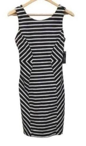 Bisou Bisou  Black & White Chevron Cutout Mini Dress New