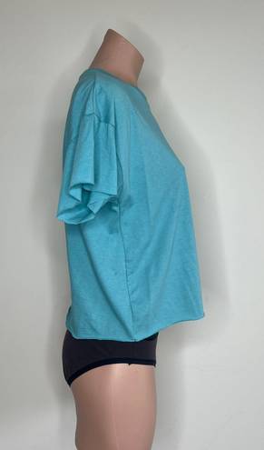 The Comfy  And Ready Crop Tee In Aqua Size Large 