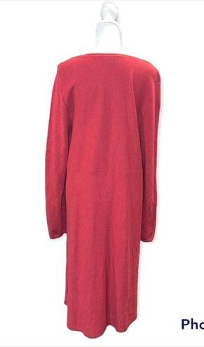 J.Jill  Brick Red Knit Long Sleeve Midi Dress Size XL