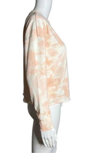 Grayson Threads  Lounge Set Orange White Tie Dye Heart Print Long Sleeve Shorts