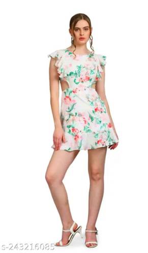 Pretty Little Thing Floral Cut Out Mini Dress 