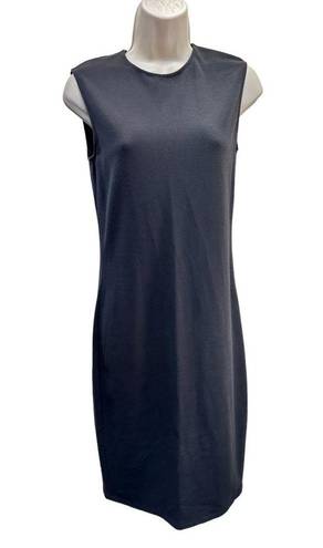 Vince  Ribbed Pencil Dress Gray Charcoal Fitted Sleeveless Crew Neck Sheath