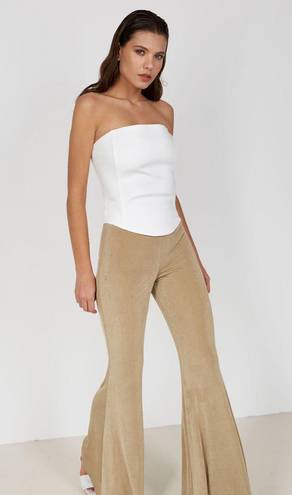 Say Anything NWT boutique  gold high waisted flare knit pants