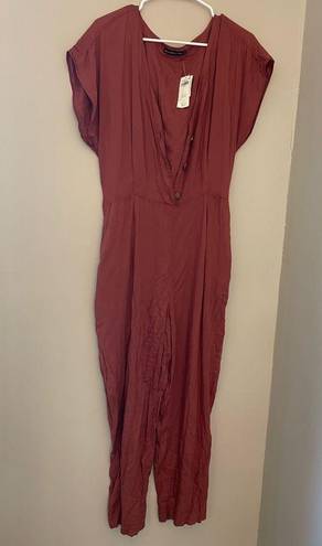 Abercrombie & Fitch Abercrombie Large maroon jumpsuit with pockets button detailing SEE NOTES