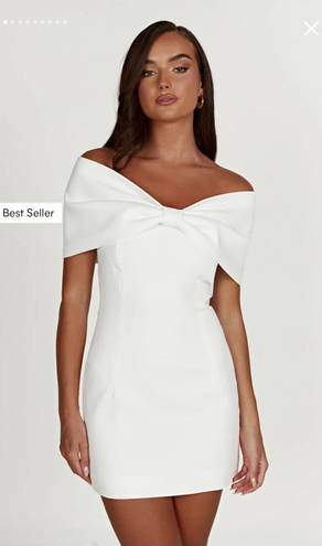 Meshki Gwyneth Off Shoulder Bow Mini Dress