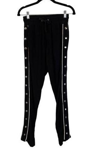 The Kooples  SPORT Women's Black Sweet Fleece Snap Jogger Sweat Pants Size Small