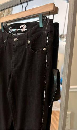 Seven7  BEADED Black NWT Straight Leg Pants Size 12