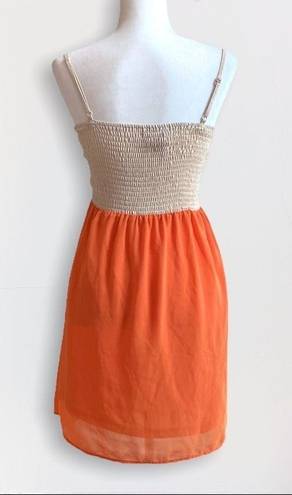 Flying Tomato  Boho Embroidered Bustier Corset Top Orange Summer Dress Small