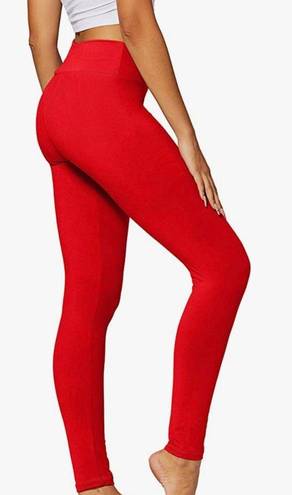 Butter Soft Red  High Waisted Workout Leggings