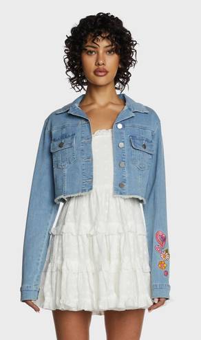 Dolls Kill Embroidered Jean Jacket