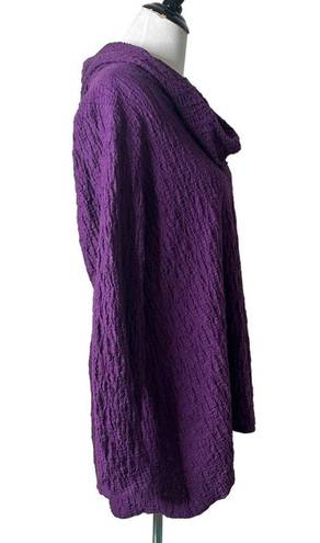 Habitat  Clothes To Live In Crinkle Tunic Purple Cowl Neck Textured Women‎ Size S