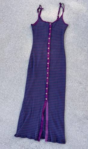 Free People Purple Striped Maxi Dress