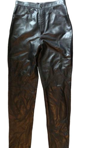 Butter Soft Le Cuir Niko Leather  High Waisted Trouser Pant Sz. 14 Black Lined