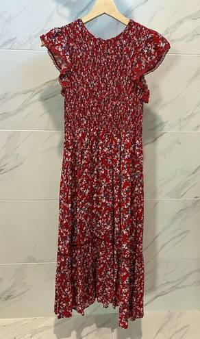 Lost + Wander  Pick Me floral red Midi Dress