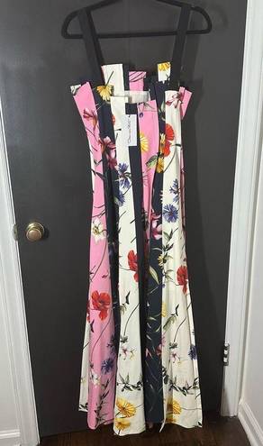 Oscar de la Renta  Mixed Floral Print Poplin Sleeveless Midi Dress NWT Size 6