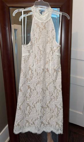 Sans Souci Sans Sourci White Lace Halter Dress  