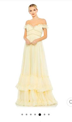 Mac Duggal Ruffle Tiered Babydoll Flowy Gown