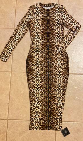 Zaful NWT cheetah print longsleeve bodycon s