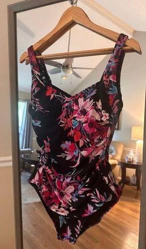 Gottex Size 12 One Piece Swim Vibrant Floral Swimsuit - Stylish & Comfortable