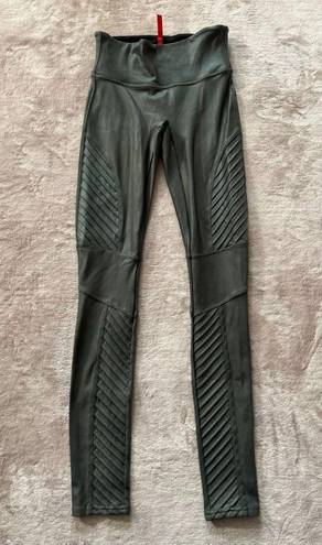 Spanx  Women’s Faux Leather Moto Leggings Grey Low Rise Size XSmall