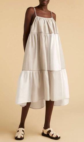 Dove Merlette Salland Patchwork Dress in Natural Colorblock Neutral Ruffle White 