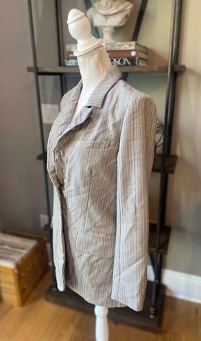 Krass&co  Oversized Striped Blazer Jacket Gray Womens XS