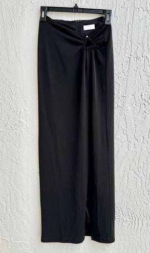 Meshki  Jacqui High Waisted Thigh-High Split Maxi Skirt Black Women's Size XS