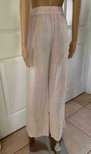 Young Fabulous and Broke  Natural Linen Blend  Wide Leg Pants 