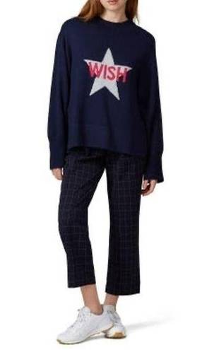 Wish VICTOR ALFARO  Navy Pink Knit Long Sleeves Oversized Sweater Size Small