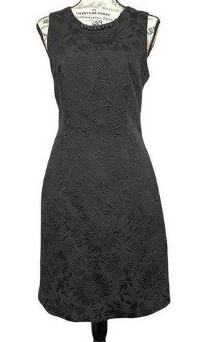 Krass&co ISDA &  Womens Floral Textured Black Career Sheath Dress