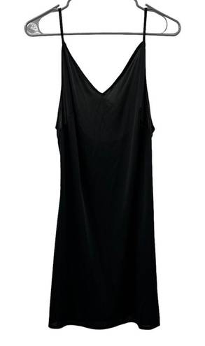 Natori  Jersey Essentials Spaghetti Strap Chemise Lingerie Dress in Black Sz M