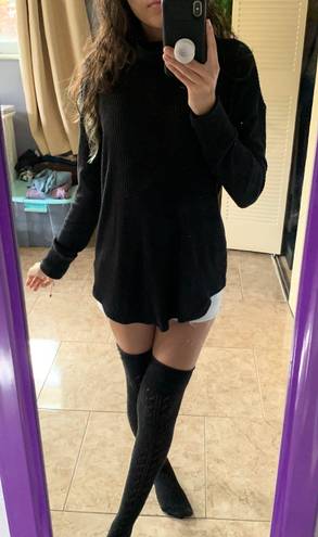 American Eagle Black Oversized Turtleneck Sweater