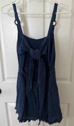 Blue Open Back Romper Size M